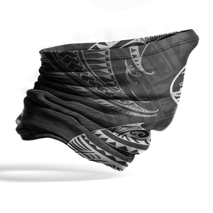 Guam Neck Gaiter - Tribal Wave White