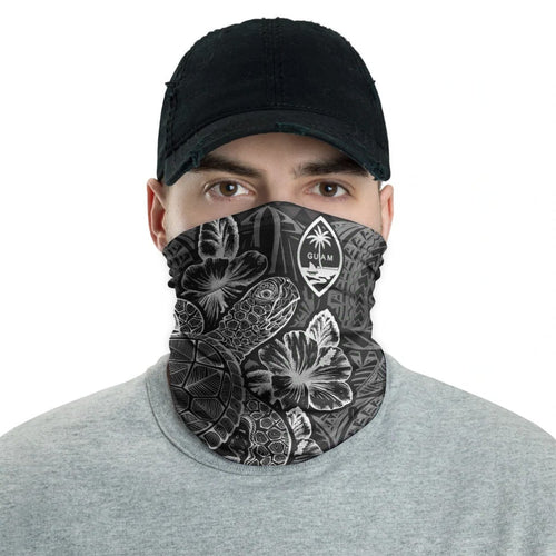 Guam Neck Gaiter - Turtle Hibiscus Black