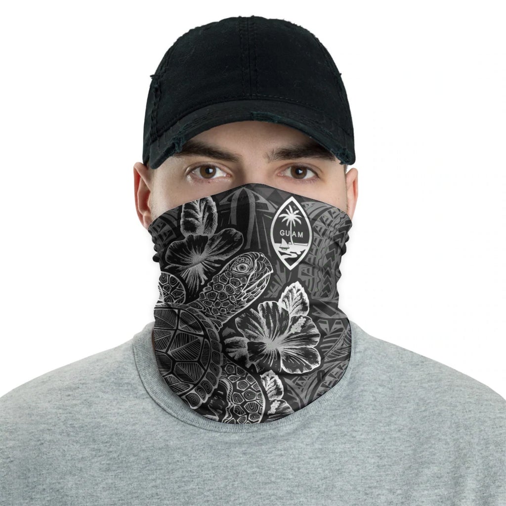 Guam Neck Gaiter - Turtle Hibiscus Black