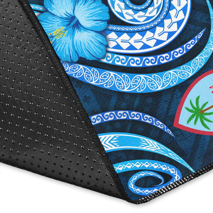 Guam Personalised Area Rug - Turtle and Tribal Tattoo Of Polynesian