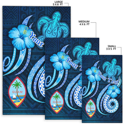 Guam Personalised Area Rug - Turtle and Tribal Tattoo Of Polynesian