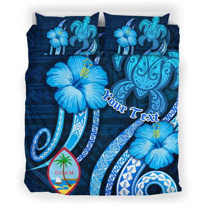 Guam Personalised Bedding Set - Turtle And Tribal Tattoo Of Polynesian