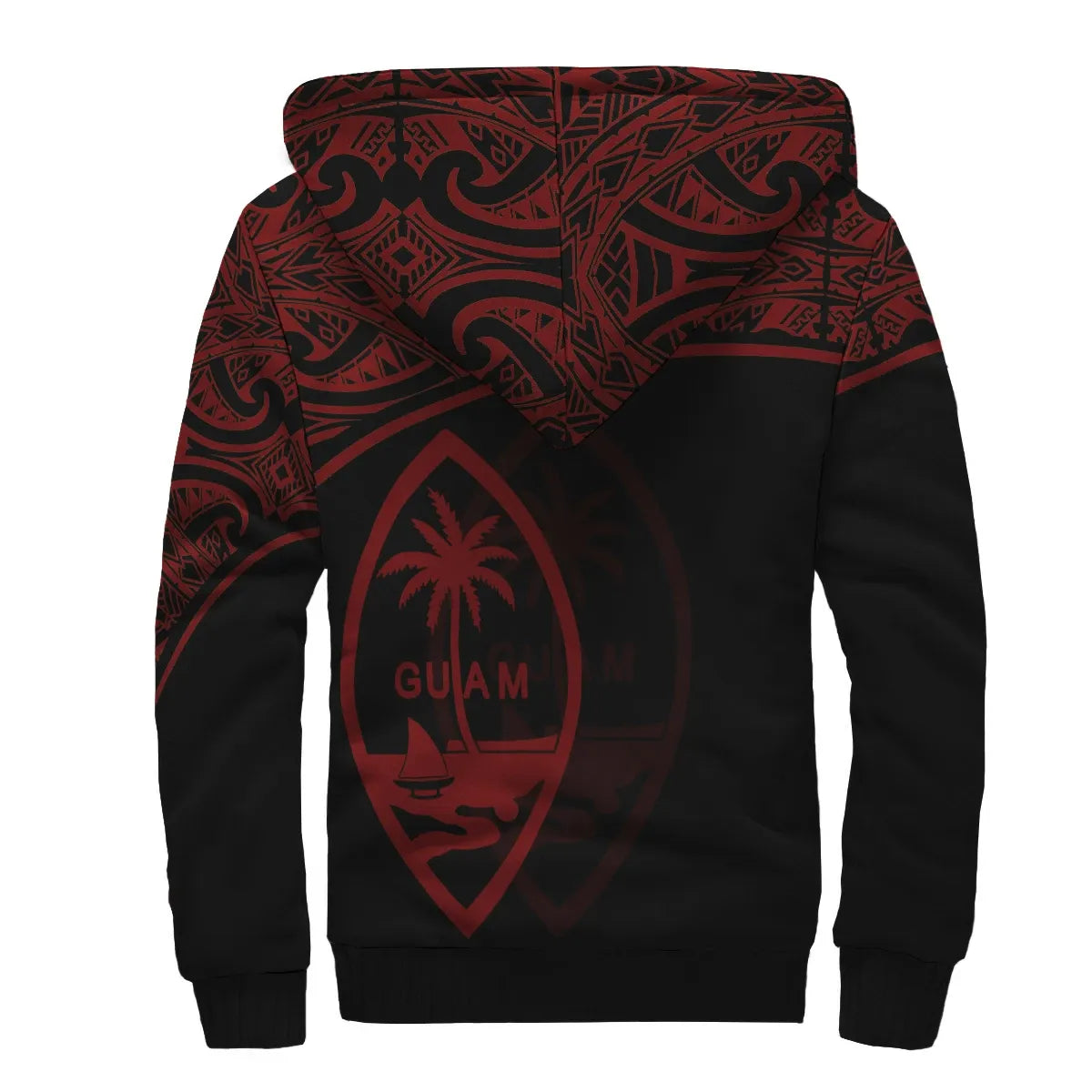 Guam Personalised Custom Polynesian Sherpa Hoodie - Curve Red