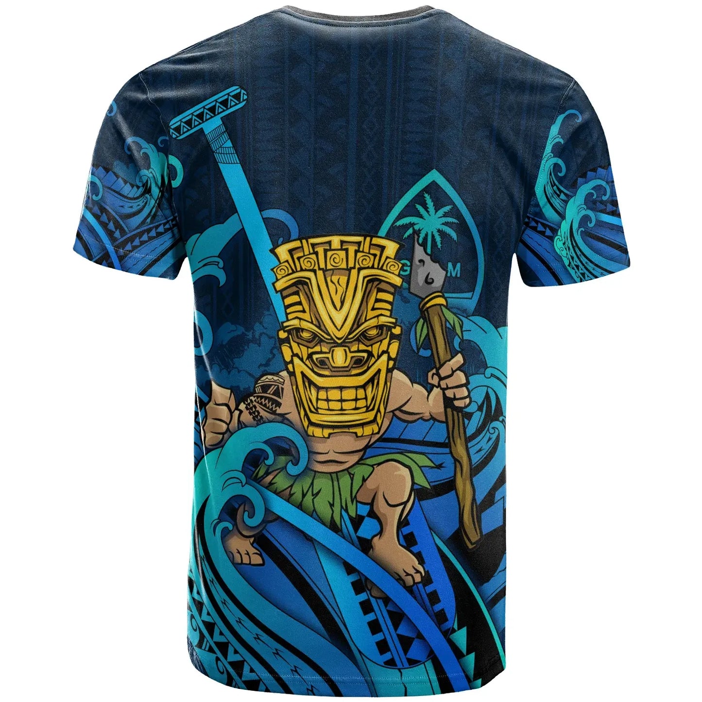 Guam Personalised Custom T-Shirt - Tiki And Waves
