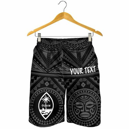 Guam Personalised Men Short - Guam Seal With Polynesian Tattoo Style (Black)