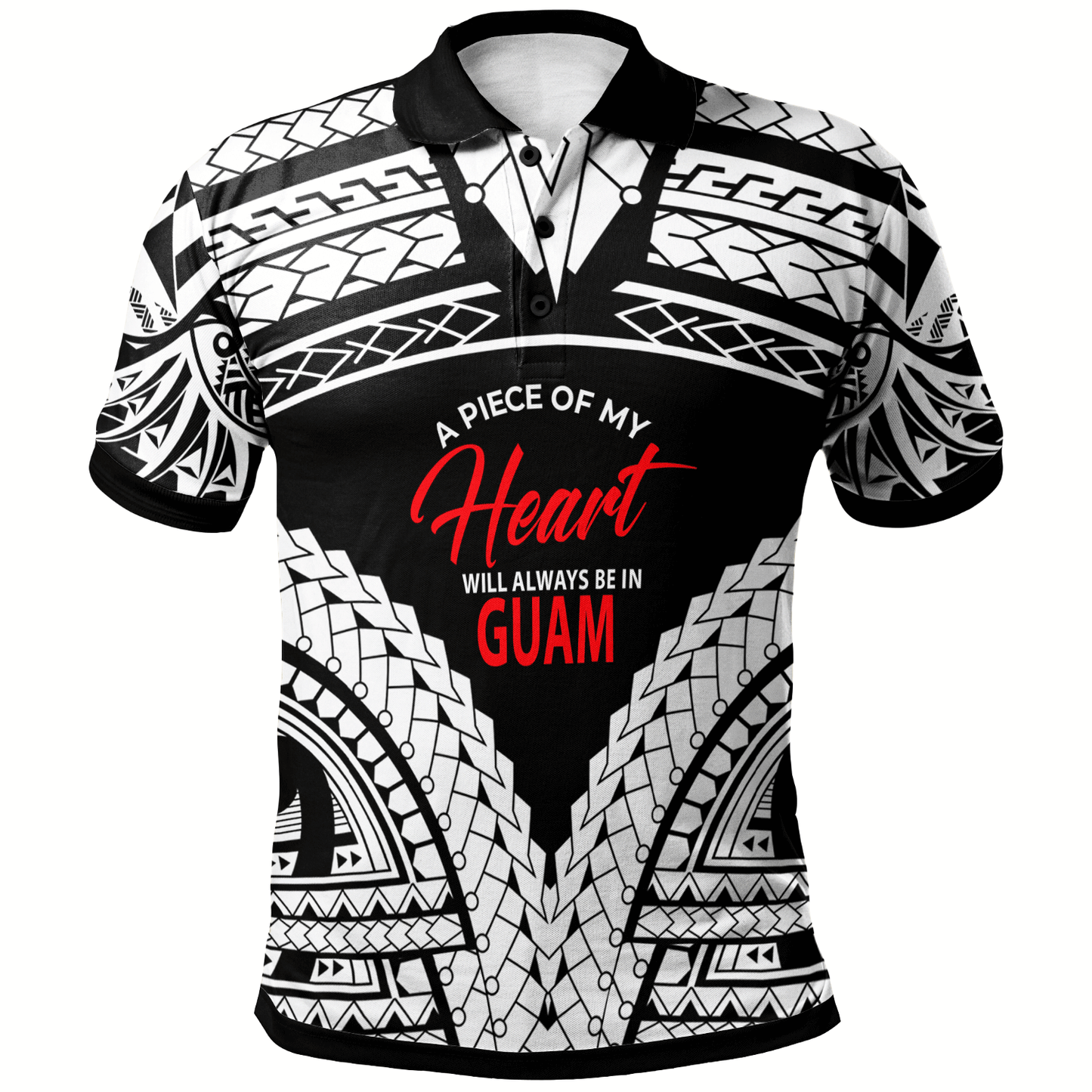 Guam Polo Shirt - A Piece Of My Heart White Color