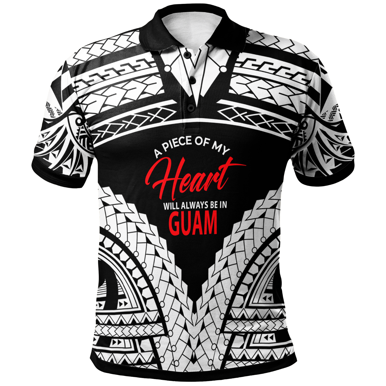 Guam Polo Shirt - A Piece Of My Heart White Color