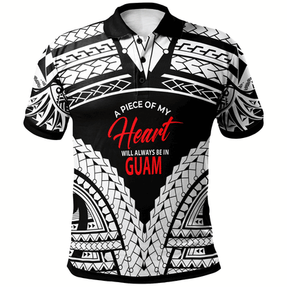 Guam Polo Shirt - A Piece Of My Heart White Color