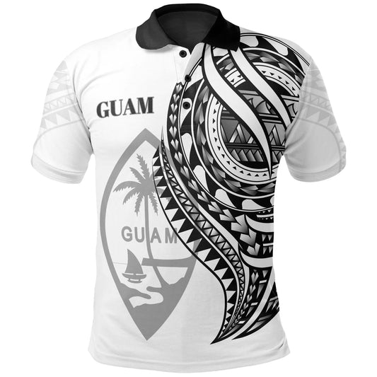 Guam Polo Shirt - Black Color Polynesian Patterns Best Guam Ever
