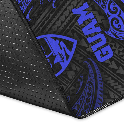 Guam Polynesian Area Rug - Blue Tribal Wave