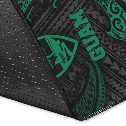 Guam Polynesian Area Rug - Green Tribal Wave