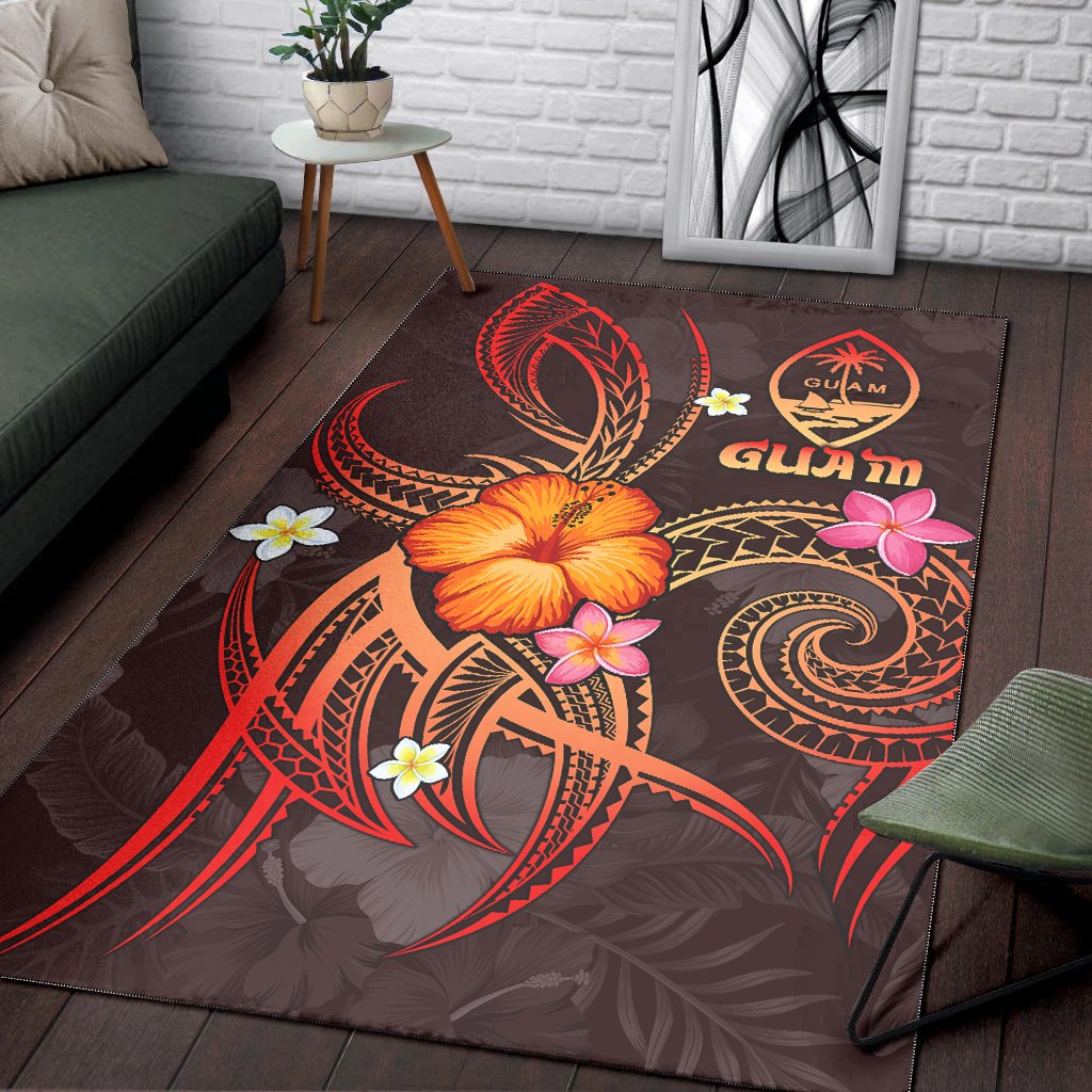 Guam Polynesian Area Rug - Legend of Guam (Red)