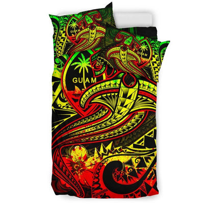 Guam Polynesian Bedding Set - Reggae Shark Polynesian Tattoo