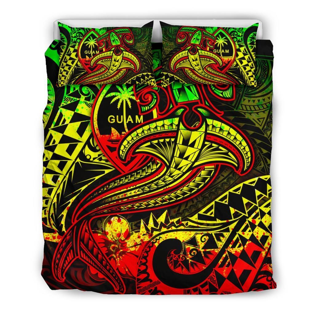 Guam Polynesian Bedding Set - Reggae Shark Polynesian Tattoo