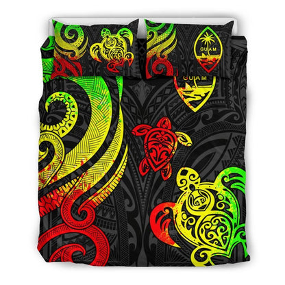 Guam Polynesian Bedding Set - Reggae Tentacle Turtle