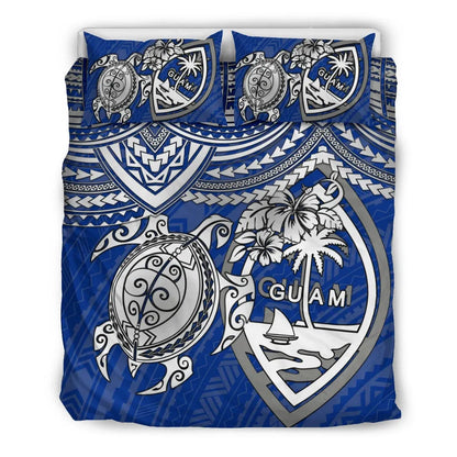 Guam Polynesian Duvet Cover Set - White Turtle