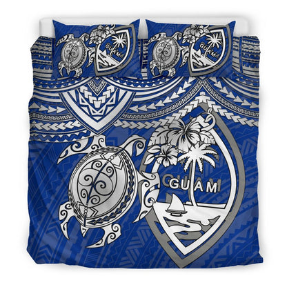 Guam Polynesian Duvet Cover Set - White Turtle
