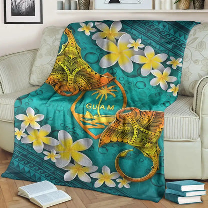 Guam Polynesian Blanket - Manta Ray Ocean