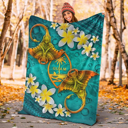 Guam Polynesian Blanket - Manta Ray Ocean