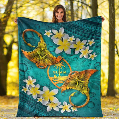 Guam Polynesian Blanket - Manta Ray Ocean