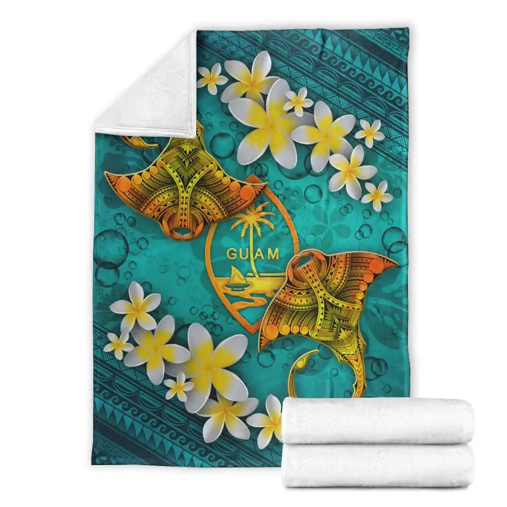 Guam Polynesian Blanket - Manta Ray Ocean