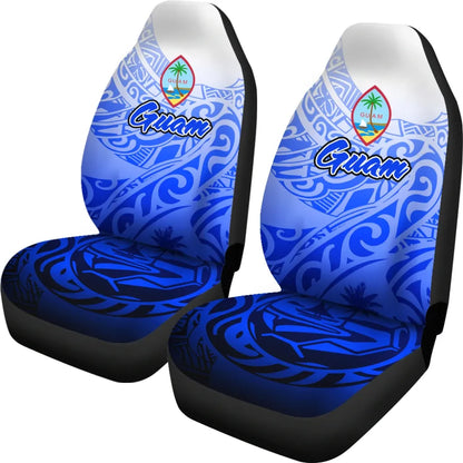 Guam Polynesian Car Seat Covers - Tribal Tattoo With Seal