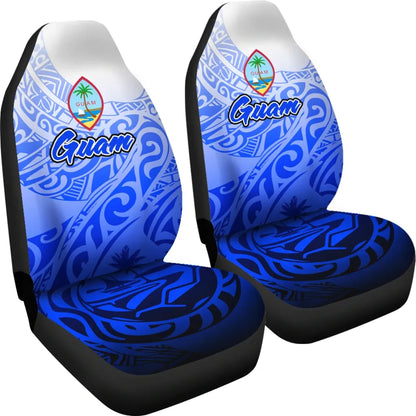 Guam Polynesian Car Seat Covers - Tribal Tattoo With Seal