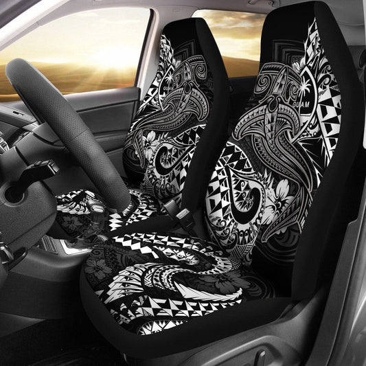 Guam Polynesian Car Seat Covers - White Shark Polynesian Tattoo
