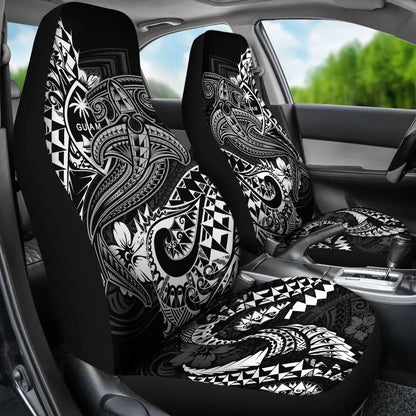 Guam Polynesian Car Seat Covers - White Shark Polynesian Tattoo