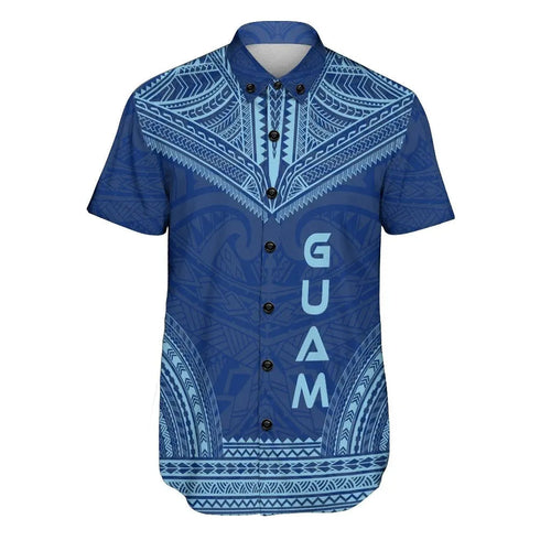 Guam Polynesian Chief Short Sleeve Shirt - Flag Version