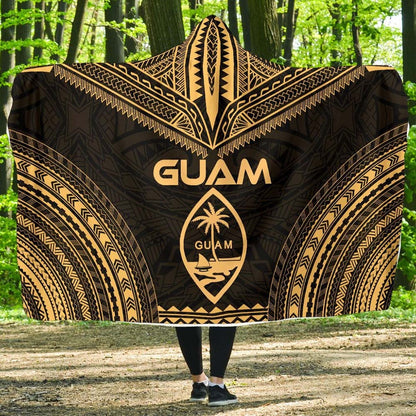 Guam Polynesian Chief Hooded Blanket - Gold Version