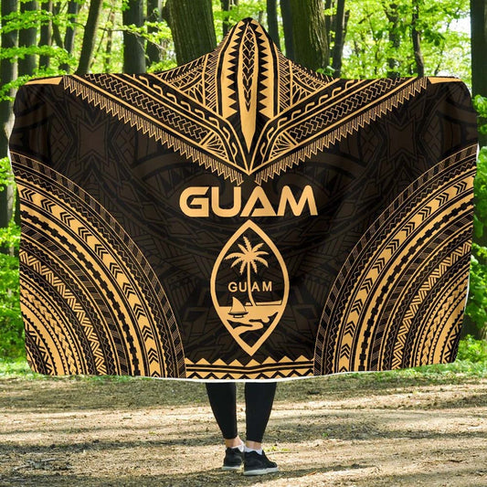 Guam Polynesian Chief Hooded Blanket - Gold Version