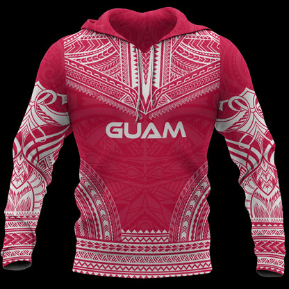 Guam Polynesian Chief Hoodie - Red Version