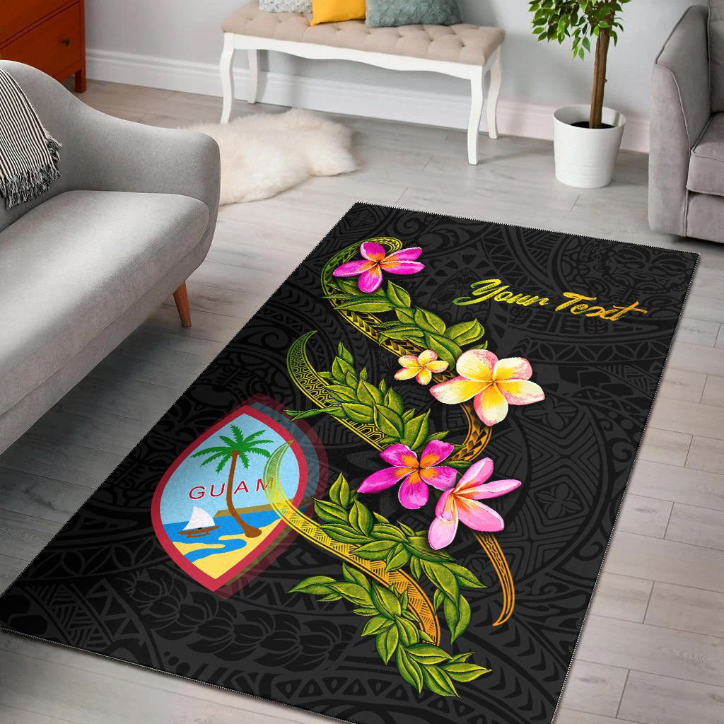 Guam Polynesian Custom Personalised Area Rug - Plumeria Tribal
