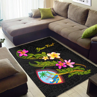 Guam Polynesian Custom Personalised Area Rug - Plumeria Tribal