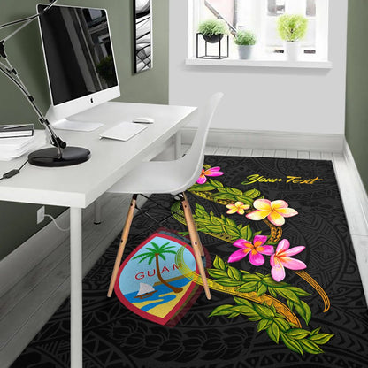 Guam Polynesian Custom Personalised Area Rug - Plumeria Tribal