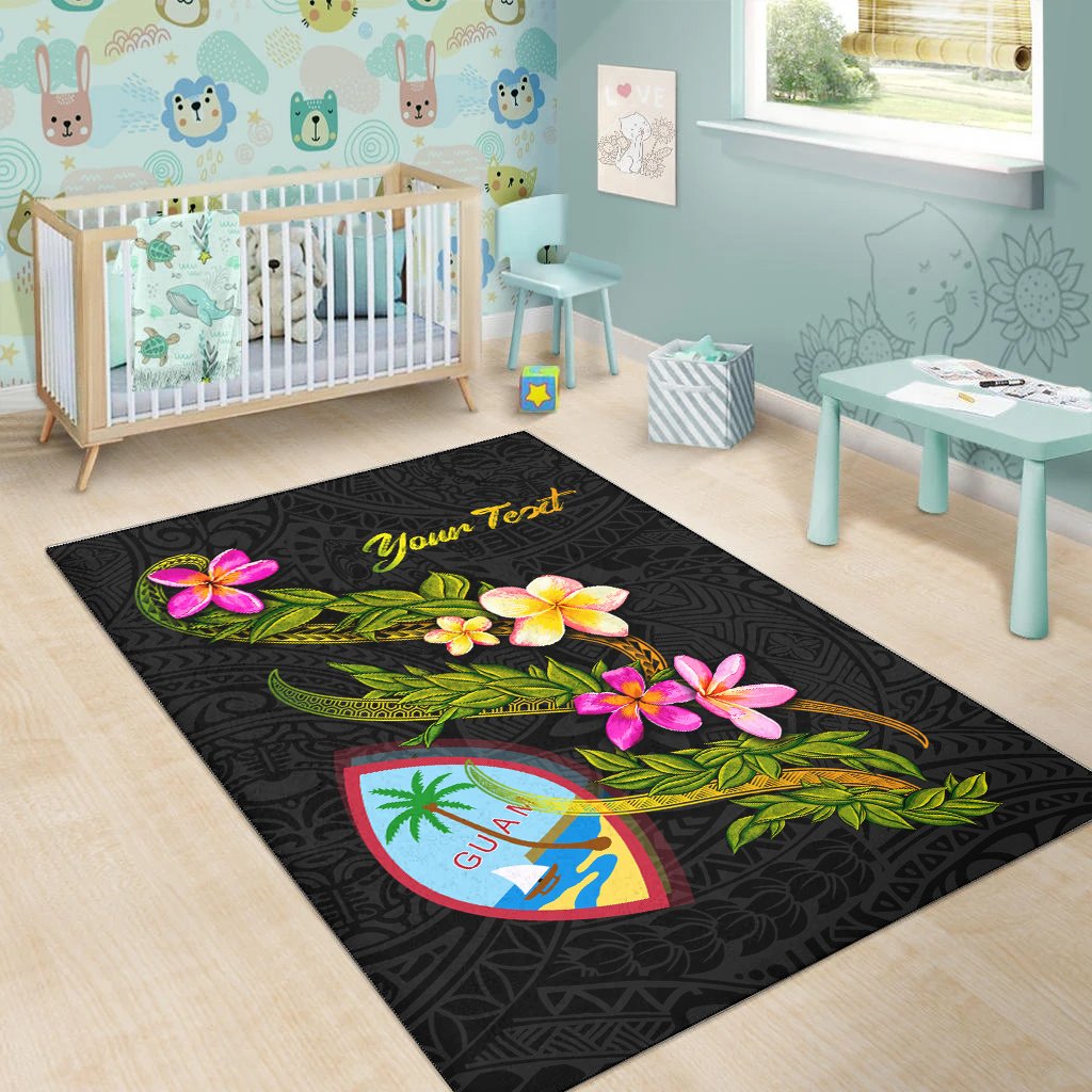 Guam Polynesian Custom Personalised Area Rug - Plumeria Tribal