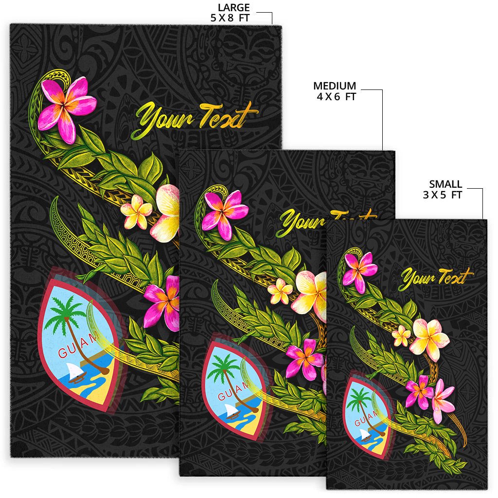 Guam Polynesian Custom Personalised Area Rug - Plumeria Tribal