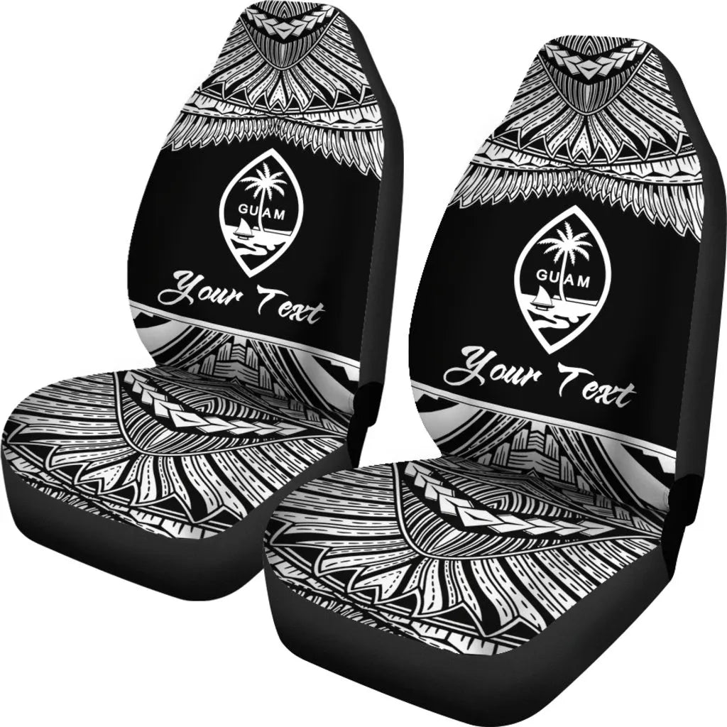 Guam Polynesian Custom Personalised Car Seat Covers - Pride White Version