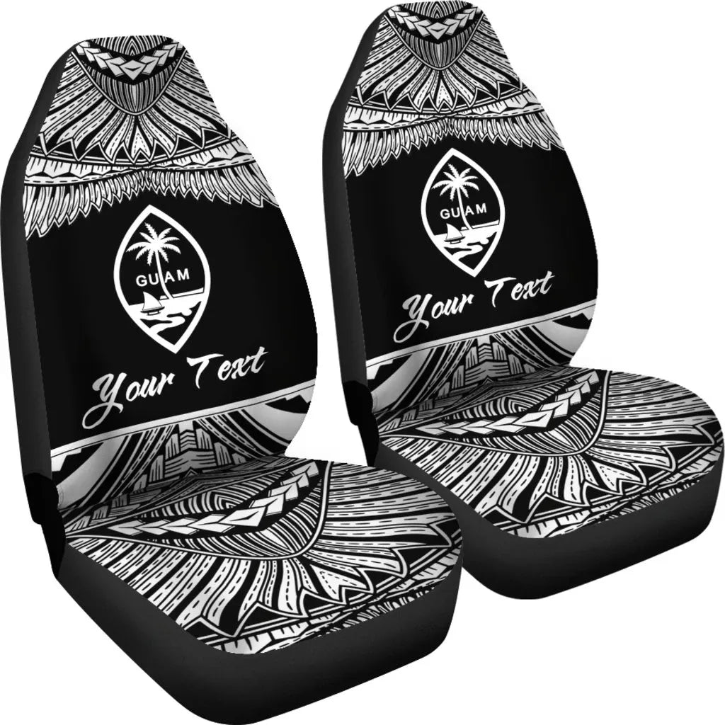 Guam Polynesian Custom Personalised Car Seat Covers - Pride White Version