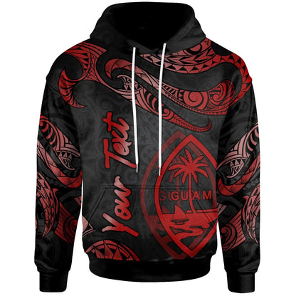 Guam Polynesian Custom Personalised Hoodie - Poly Tattoo Red Version