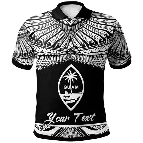 Guam Polynesian Custom Personalised Polo Shirt - Poly Tattoo White Version