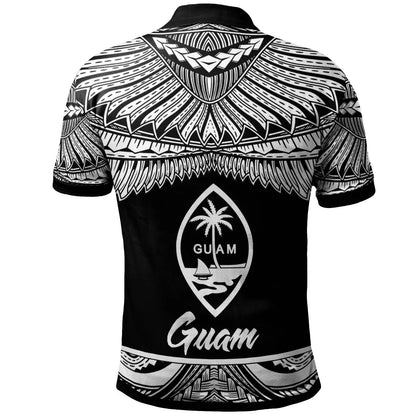 Guam Polynesian Custom Personalised Polo Shirt - Poly Tattoo White Version