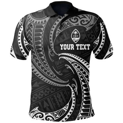 Guam Polynesian Custom Personalised Polo Shirt - White Tribal Wave