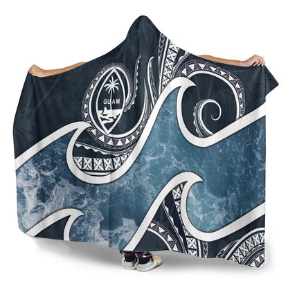 Guam Polynesian Hooded Blanket - Ocean Style
