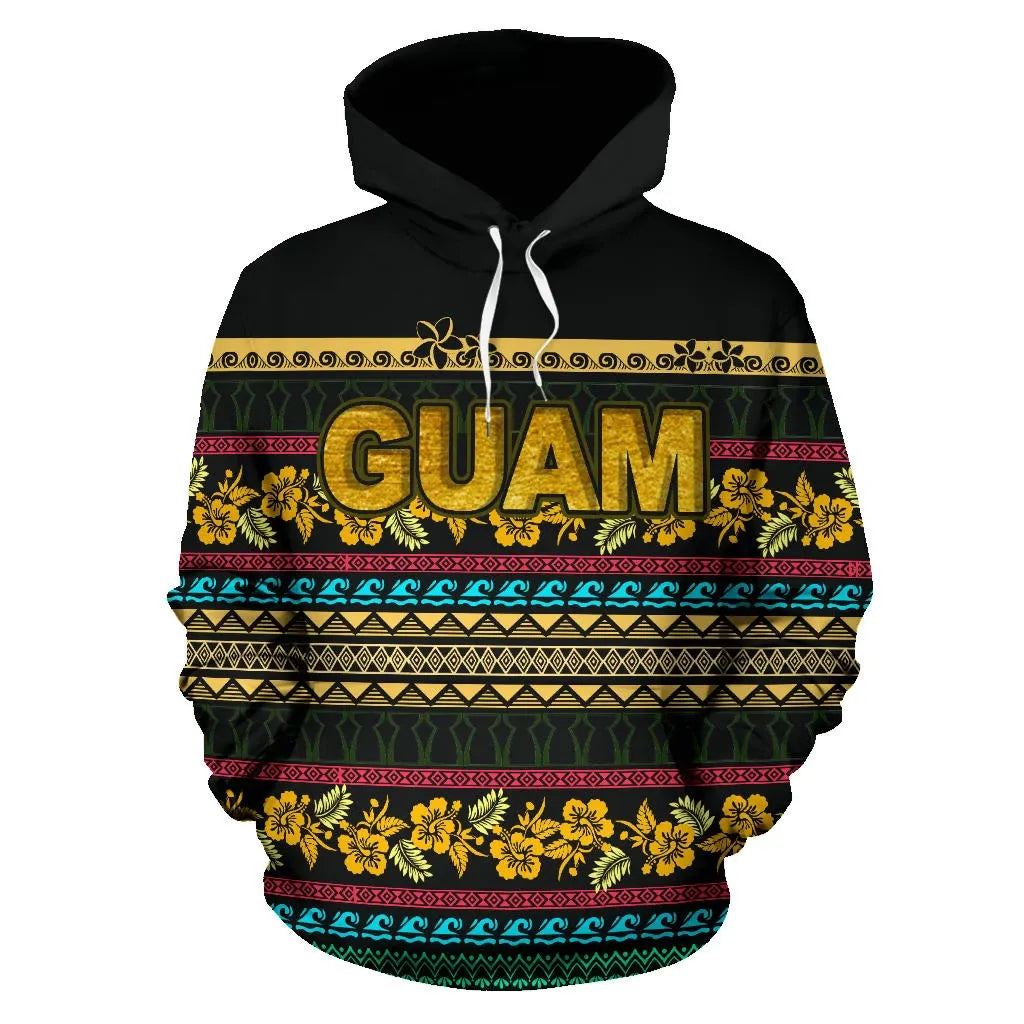 Guam Polynesian Hoodie - Guaman Latte Stone Pattern Color