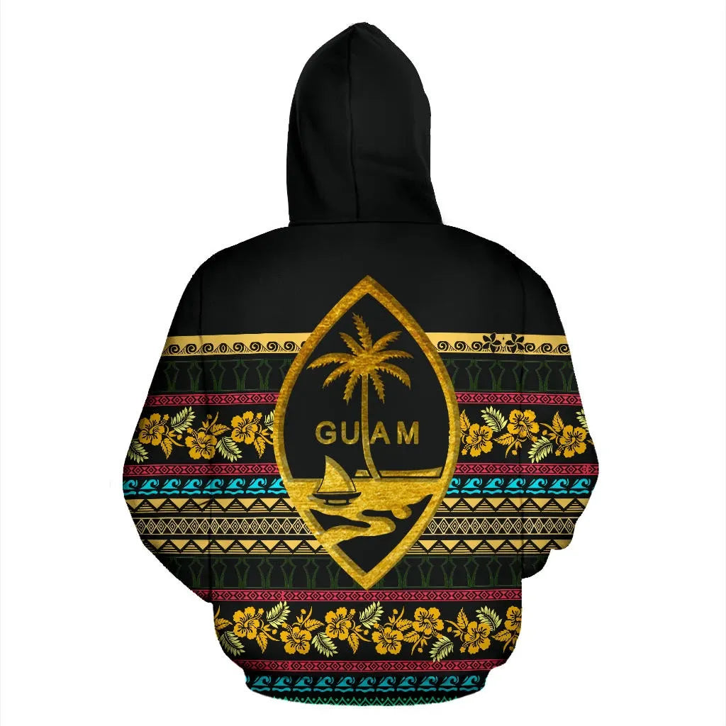 Guam Polynesian Hoodie - Guaman Latte Stone Pattern Color