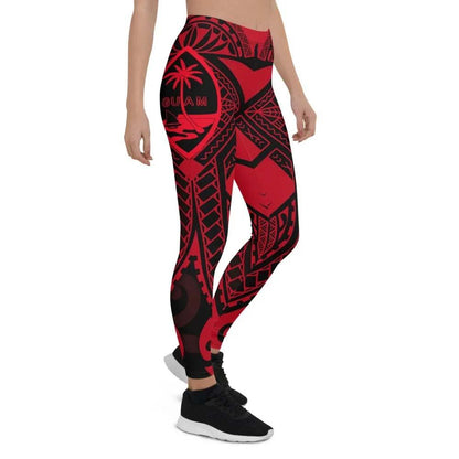Guam Polynesian Legging - Guam Red Seal with Polynesian Tattoo