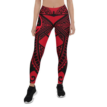 Guam Polynesian Legging - Guam Red Seal with Polynesian Tattoo