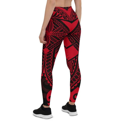 Guam Polynesian Legging - Guam Red Seal with Polynesian Tattoo